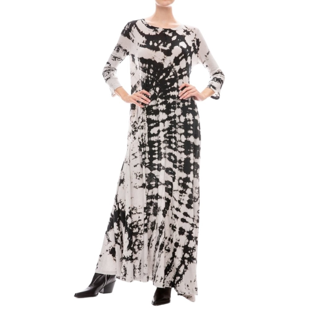 RAQUEL ALLEGRA Tie Dye 1/2 Half Sleeve Maxi Dress